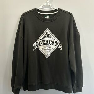 NWT Beaver Canoe crewneck Dk grey M oversized